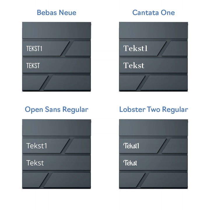 DUŻA SKRZYNKA NA LISTY Z ADRESEM NUMEREM DOMU |4 CZCIONKI| ANTRACYT