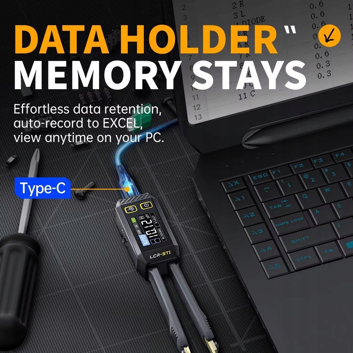 FNIRSI LCR-ST1 Mini Smart Tweezer, Miernik pęsetowy tester FNIRSI