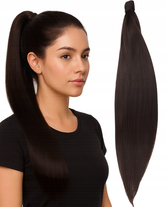 Włosy Syntetyczne Doczepiane Kucyk Kitka Dopinka Treska 60 cm jak Naturalne