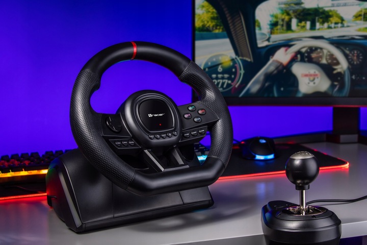 Kierownica 6w1 PC PS4 PS3 XBOX ONE 360 SWITCH PEDAŁY BIEGI TRACER SimRacer