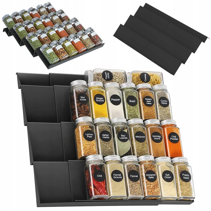 ORGANIZER do SZUFLADY na PRZYPRAWY REGULOWANY WKŁAD REGAŁ STOJAK 2szt.