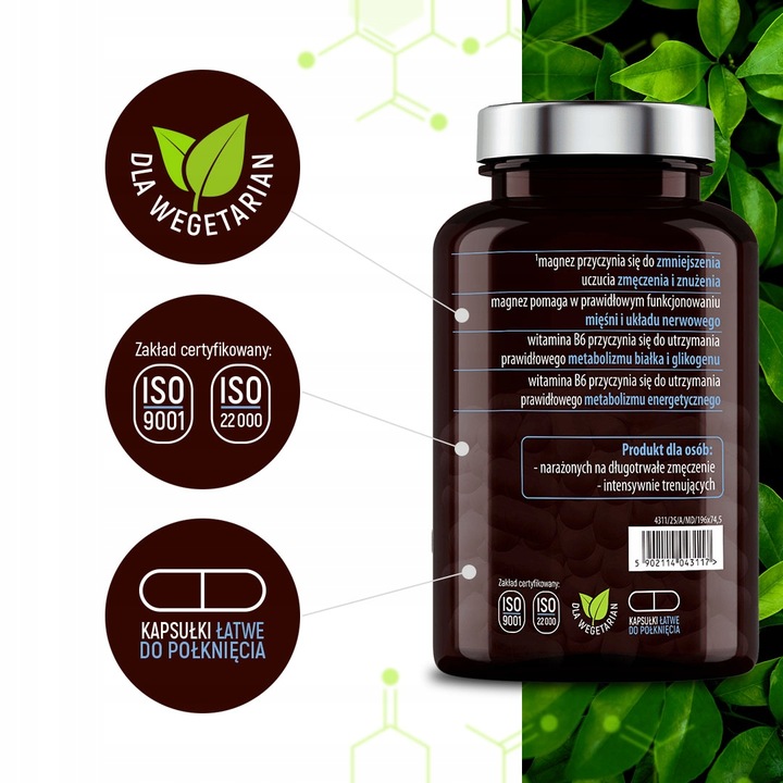 MAGNEZ NA SKURCZE ZMECZENIE STRES SEN 100% RWS COMPLEX 4 FORMY + WIT B6