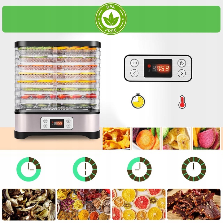 Suszarka do grzybów owoców warzyw DUŻA MOCNA 500W TERMOOBIEG REGULACJA