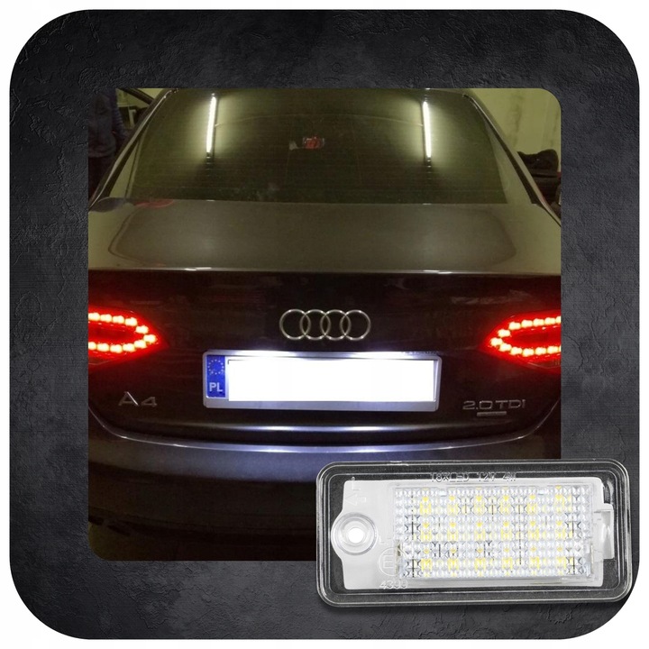 Podświetlenie Lampki LED Tablicy Rejestracyjnej Audi A3 8P A4 B6 B7 A6