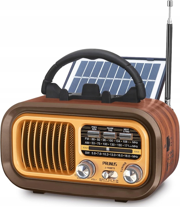 RADIO KUCHENNE RETRO KLASYCZNE AM FM SW BLUETOOTH SD TF AUX SOLAR