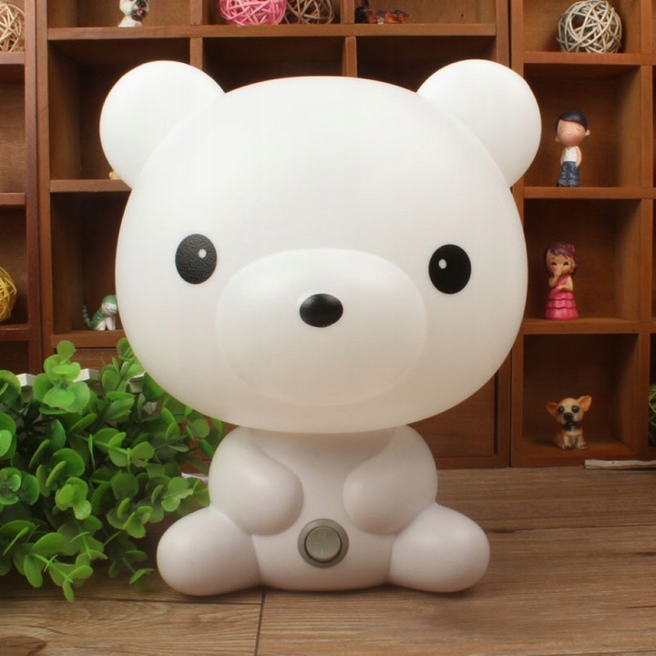 LAMPKA NOCNA DLA DZIECI LED MIŚ BIAŁA DO GNIAZDKA PREZENT