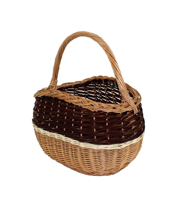 Kosz wiklinowy na zakupy z garbem koszyk wiklinowy