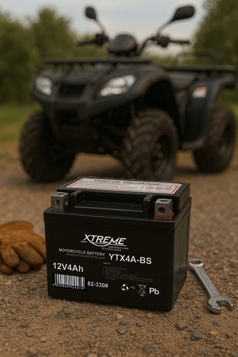 AKUMULATOR MOTOCYKLOWY XTREME 12V 4Ah BEZOBSŁUGOWY SKUTER MOTOR QUAD ATV
