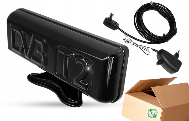 NAJMOCNIEJSZA ANTENA DVB-T2 POKOJOWA ALPHA +45db MUX8 FILTR LTE