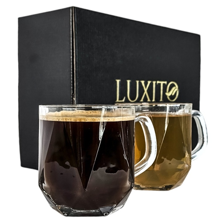 Szklanki do kawy herbaty LUXITO Maks 300ml Komplet szklanek kubków 6szt