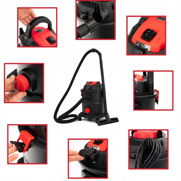 ODKURZACZ PRZEMYSŁOWY POPIOŁU SUCHO MOKRO GNIAZDO 99w1 TURBOSZCZOTKA