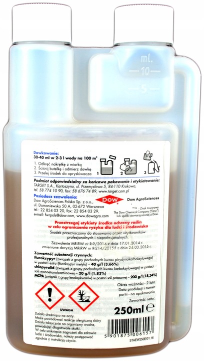 STARANE TRAWNIKI 250 ML TARGET ZWALCZA CHWASTY NA TRAWNIKU