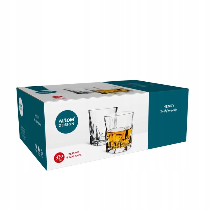 Zestaw szklanek do whisky szklanki do wody Altom Design Henry 330 ml 6