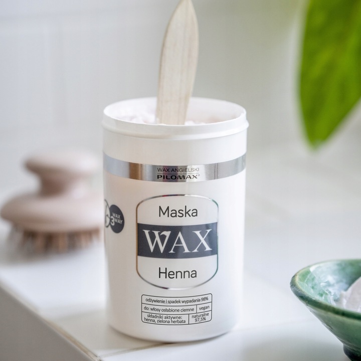 Maska przeciw wypadaniu do włosów niefarbowanych CIEMNYCH Henna WAX 480ml