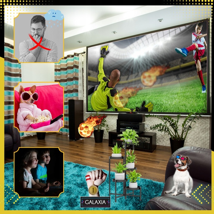 EKRAN PROJEKCYJNY ELEKTRYCZNY 100 CALI Do Projektora Do Rzutnika Z