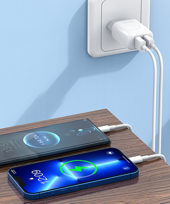 JELLICO| SZYBKA ŁADOWARKA 2x USB 2.4A + KABEL USB/TYPE-C 1-METR