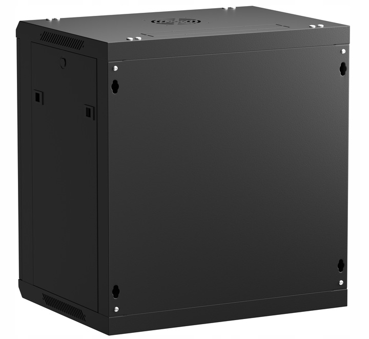 Szafa wisząca RACK 19" 12U, 450mm, Netrack F-Line, czarna, drzwi szklane,