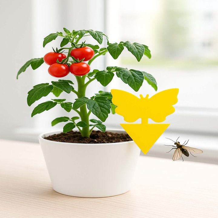 60 Lep na Ziemiórki Owady Żółte Lepy do Doniczek Taśma Domowa Meszki