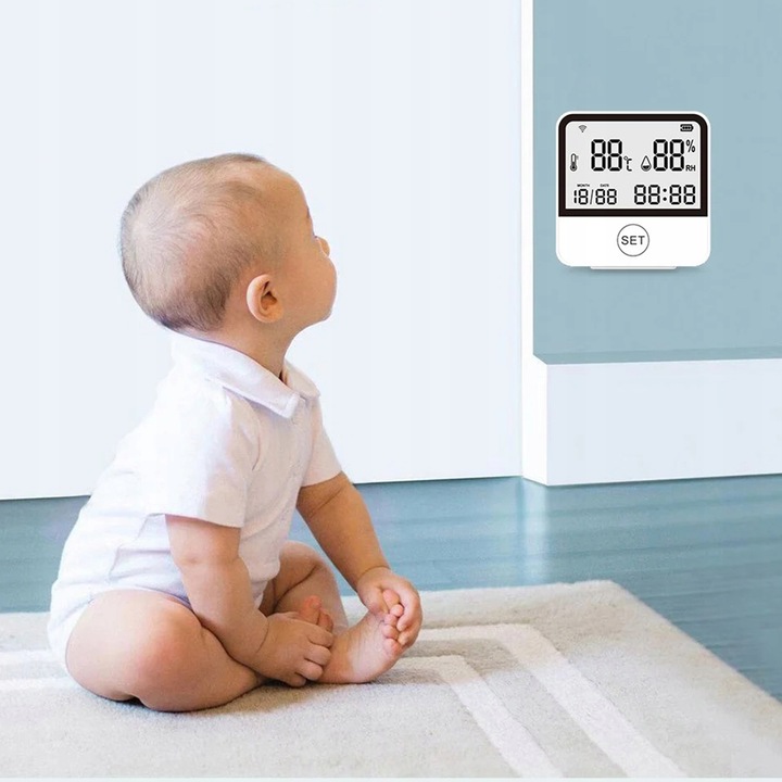 Stacja pogodowa WiFi Termometr Higrometr ZDALNY DOSTĘP Zegar Aplikacja