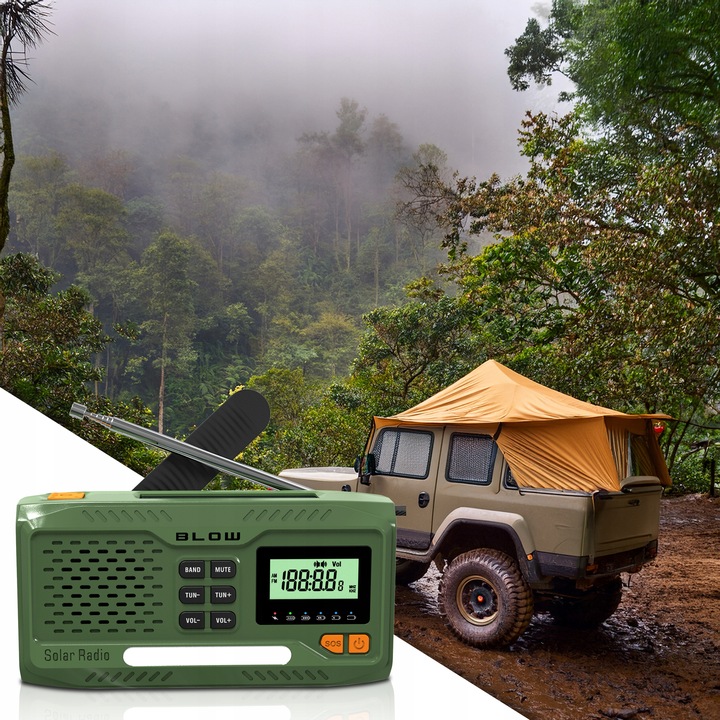 RADIO PRZENOŚNE KUCHENNE SOLARNE DYNAMO BUDOWLANE LATARKA POWERBANK