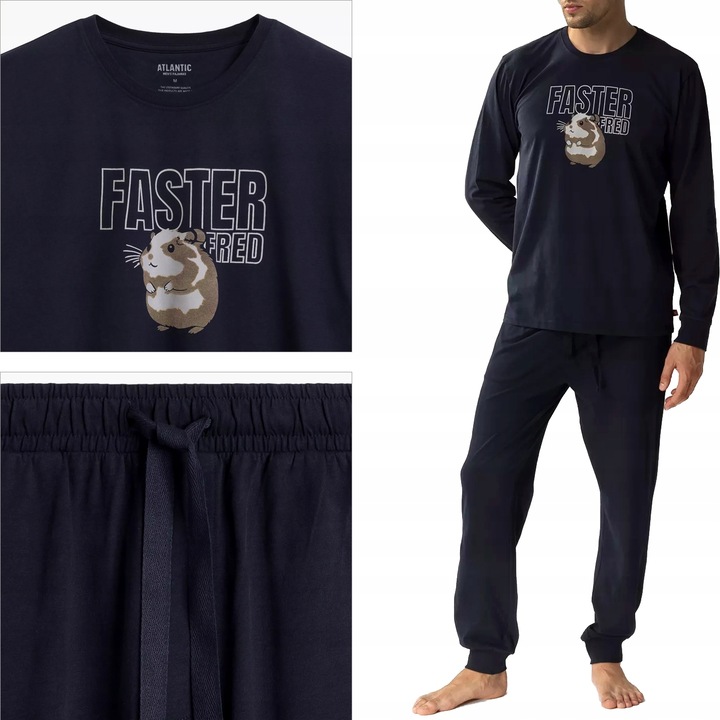 ATLANTIC piżama męska długi rękaw długie spodnie NMP rozmiar XXL