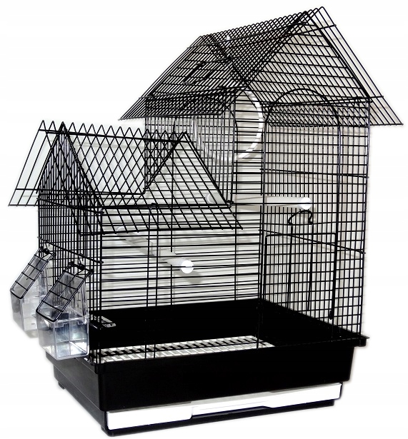 Klatka ZAMEK dla PTAKÓW PAPUGI PAPUG KANARKA PTAKA+KARMA