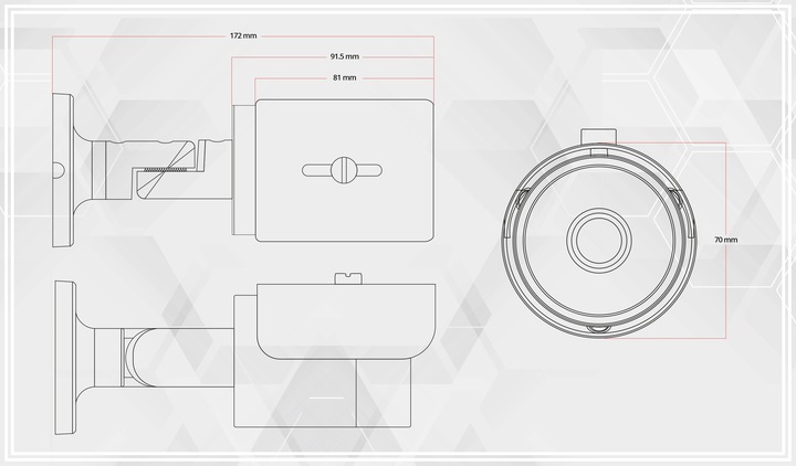 KAMERA MONITORINGU 2MPX 3,6mm IR30m FULL HD IP66 AHD CVI CVBS NA KONCENTRYK