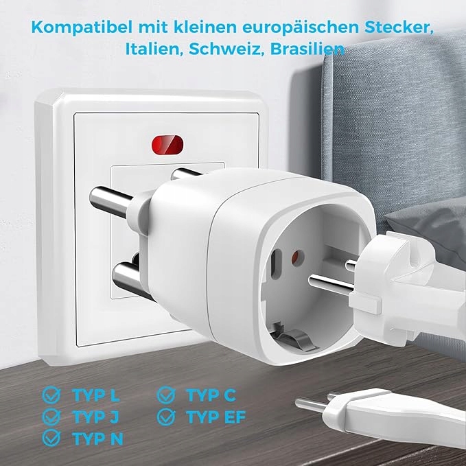 Adapter Przejściówka Gniazda EU na Wtyk RPA MOZAMBIK NAMBIA BHUTAN -