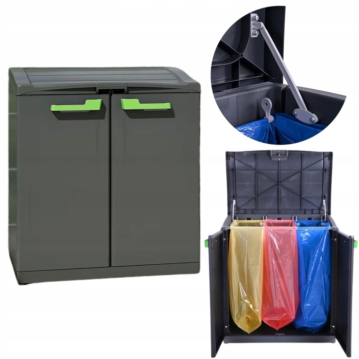 Kosz na Śmieci 3x120L Szafka do segregacji Moby Recycling System