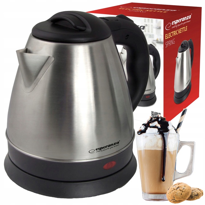 CZAJNIK ELEKTRYCZNY BEZPRZEWODOWY STALOWY 1L 1350W INOX MAŁY