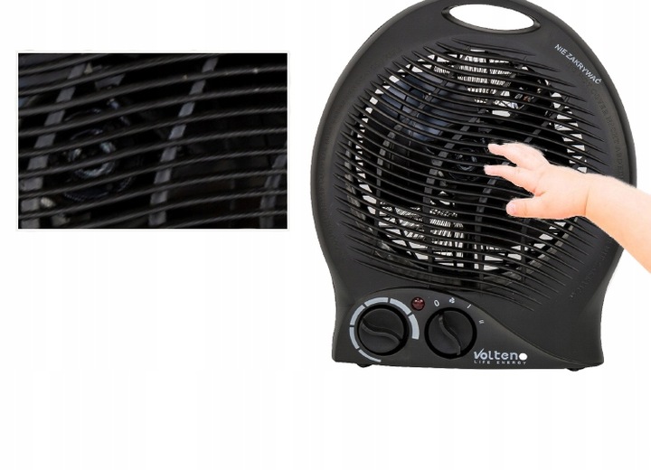 Grzejnik elektryczny Volteno 2000 W czarny 230 x 270 mm