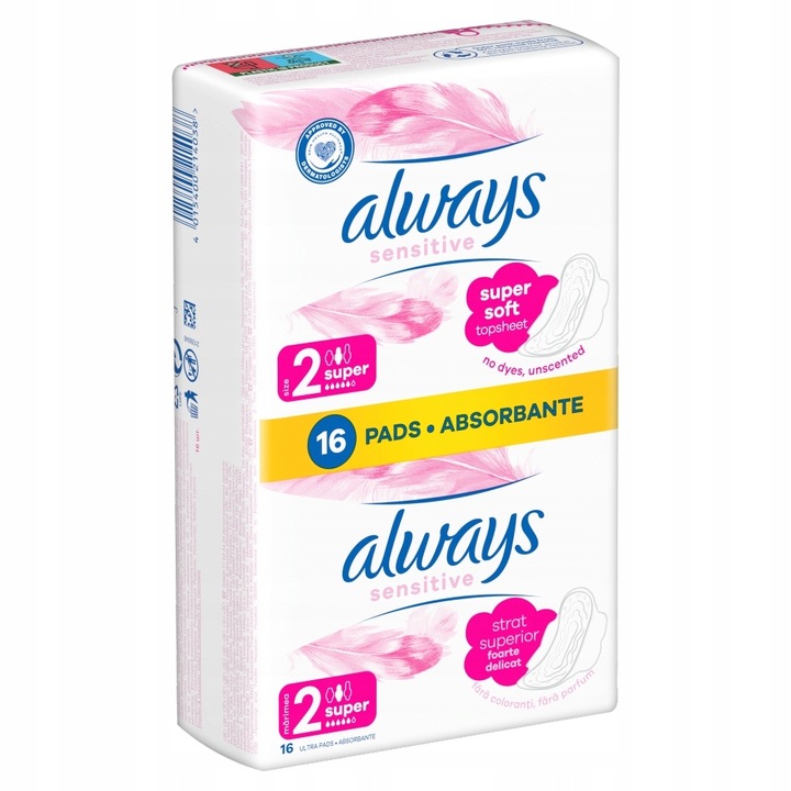 Always Ultra Sensitive Super podpaski ze skrzydełkami rozmiar 2, 16