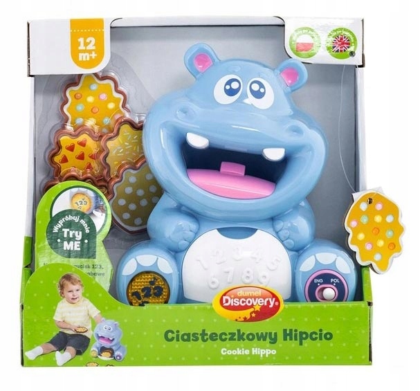 Dumel CIASTECZKOWY HIPCIO Interaktywna ZABAWKA EDUKACYJNA UCZY LICZY PL EN