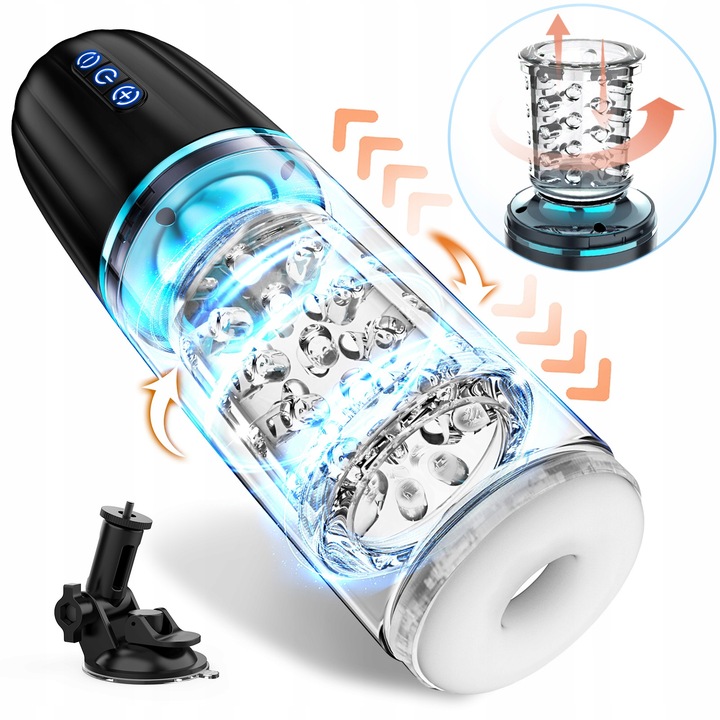 Automatyczny masturbator męski z 7 ruchami pchającymi i obrotowymi