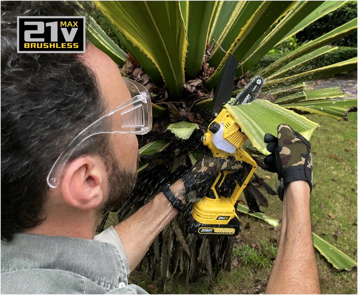 MINI PIŁA ŁAŃCUCHOWA PILARKA GAŁĘZIÓWKA AKUMULATOROWA 4" ZESTAW 2AKU IMOUM