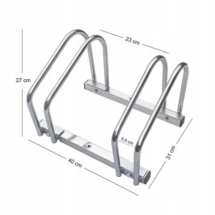 STOJAK NA 2 ROWERY PARKING ROWEROWY UCHWYT NA 2 STANOWISKA STAL NIERDZEWNA
