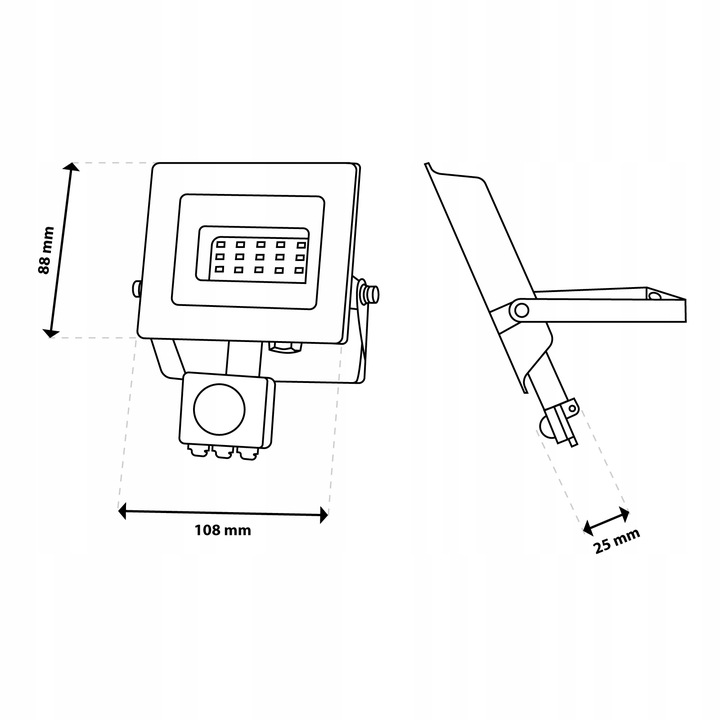HALOGEN NAŚWIETLACZ LED 10W ZEWNĘTRZNY LAMPA Z CZUJNIKIEM RUCHU
