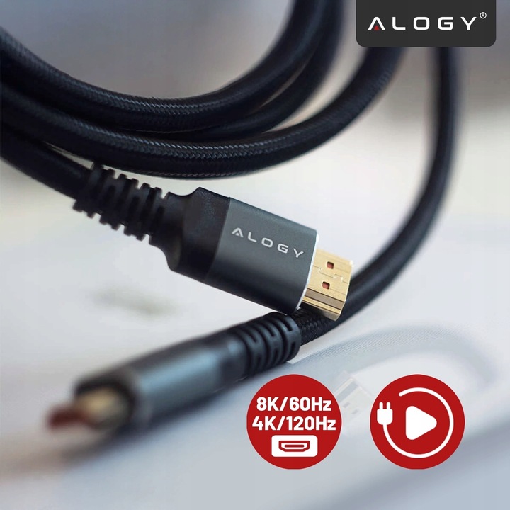 Kabel HDMI 2.1 PREMIUM ULTRA High Speed 10K 8K/60HZ 4K/120 1m