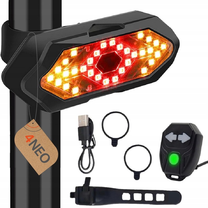 KIERUNKOWSKAZY LAMPKA NA ROWER LAMPA OŚWIETLENIE SYGNALIZACJA TYŁ LED PILOT