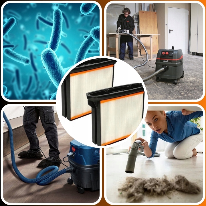 Zestaw filtr kasetowy do odkurzacza Starmix Bosch Metabo AEG zmywalny