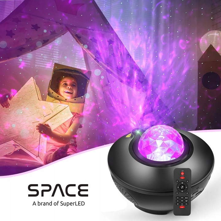 Projektor Gwiazd Rzutnik Space Lampka nocna LED Głośnik Bluetooth + pilot