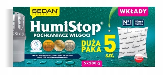 5x HUMISTOP Wkłady do POCHŁANIACZA WILGOCI OSUSZACZ POWIETRZA Duży