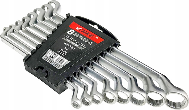 KLUCZE OCZKOWE ODGIĘTE WYGIĘTE 6-22mm 8 szt ZESTAW KLUCZY OCZKOWYCH