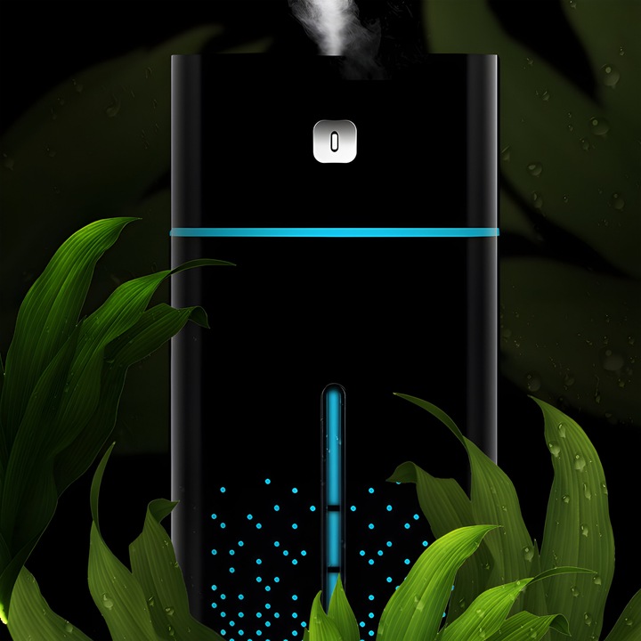 NAWILŻACZ POWIETRZA DYFUZOR ZAPACHOWY AROMATERAPIA LAMPKA LED CZARNY