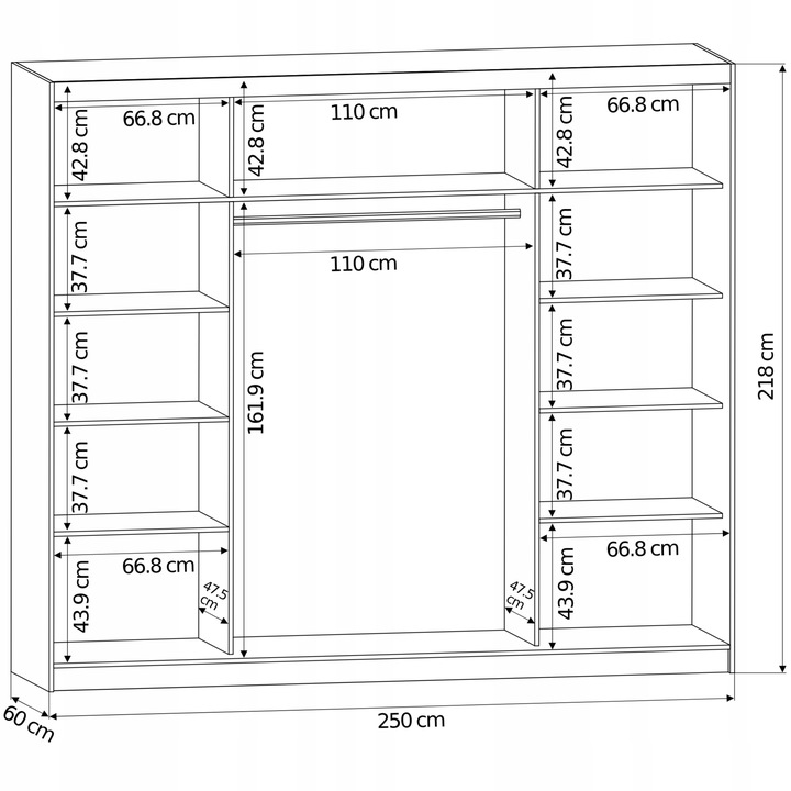Szafa przesuwna Norvio III 250 cm