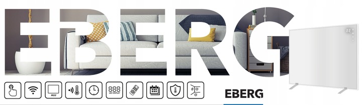 Grzejnik promiennik na podczerwień panel elektryczny EBERG 600W ECO IR WiFi