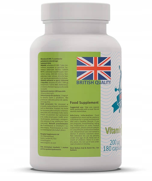 Witamina K2 MK7 NATTO 200mcg 180kaps Vegan