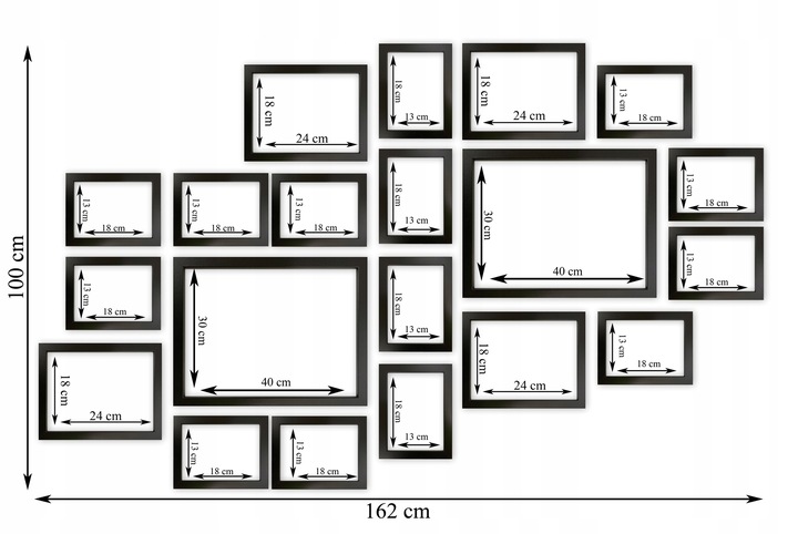 Multirama Lizbona Zestaw ramek na zdjęcia czarny