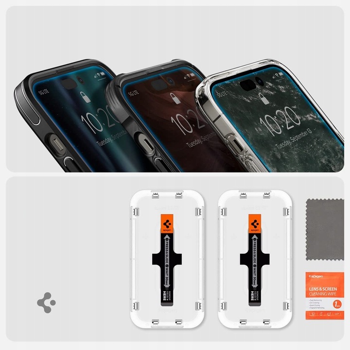 2x Szkło Hartowane SPIGEN EZ FIT do Apple iPhone 14 Pro Max Ramka Aplikator