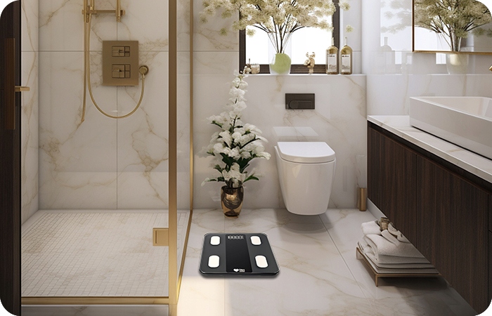 WAGA ŁAZIENKOWA ANALITYCZNA ELEKTRONICZNA SMART BMI TŁUSZCZ APLIKACJA